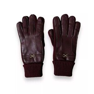 Women Red Wine Acrylic Winter Gloves Christmas Color Unisex